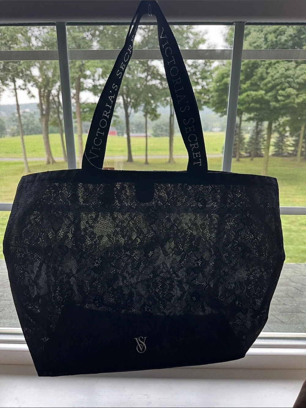 Victoria's Secret Black Lace Tote NWT